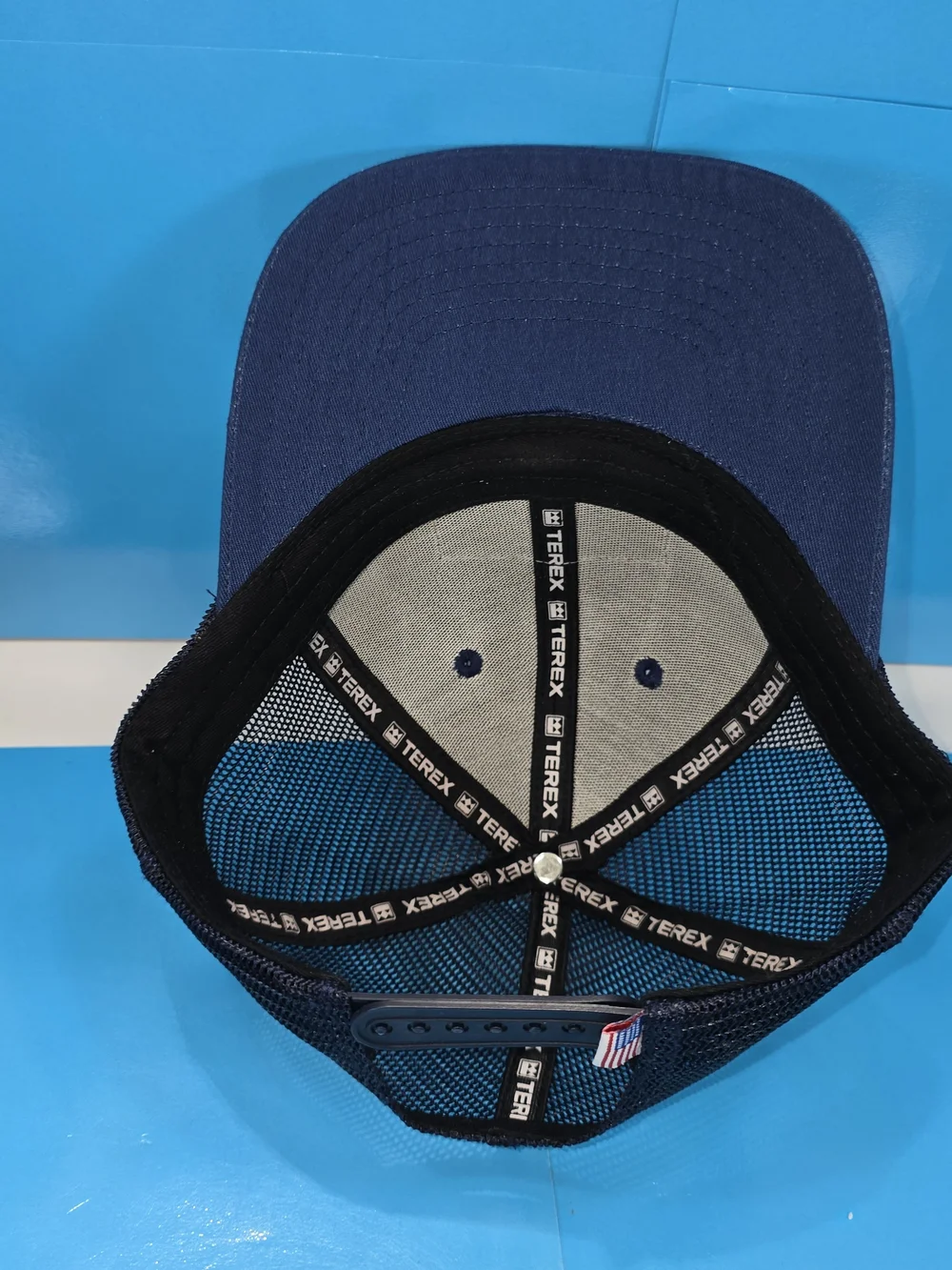 Men's Navy and Black Trucker Hat with Leather Patch